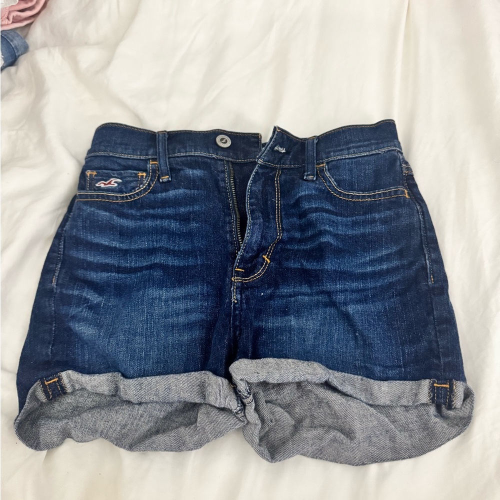 Hollister Women's Dark Blue Jean Shorts